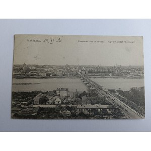 POSTKARTE WARSCHAU, GESAMTANSICHT VON WARSCHAU, VORKRIEGSZEIT, 1921, BRIEFMARKE, GESTEMPELT