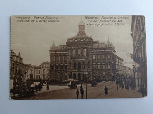 POSTCARD WARSAW, COPERNICUS MONUMENT, OVERLOOKING STASZIC PALACE, PRE-WAR, 1916