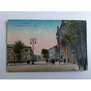 POSTKARTE LUBLIN, NAMIESTNIKOWSKA-STRASSE UND THEATER, VORKRIEGSZEIT 1917