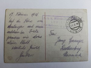 POSTKARTE LUBLIN, GESAMTANSICHT, VORKRIEGSZEIT, 1916, BRIEFMARKE