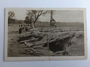 POSTKARTE LEGIONY POLSKIE, DZIERZKOWICE, SCHÜTZENGRÄBEN, VON NIDA BIS BUG, SERYA XV, FOT LANGIER, NKN, PRZEDWOJENNA