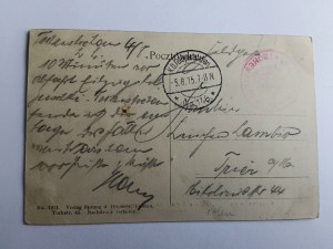 POSTKARTE CZĘSTOCHOWA, ZWEITE ALLEE, STAATSBANK, VORKRIEGSZEIT 1915, BRIEFMARKE