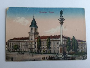 CARTE POSTALE CHÂTEAU DE VARSOVIE, COLONNE ZYGMUNT, AVANT-GUERRE