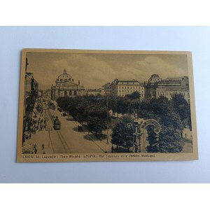 POSTKARTE LWIW, LEGIONÓW-STRASSE UND STADTTHEATER, VORKRIEGSZEIT