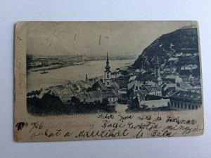 POSTCARD BUDAPEST, HUNGARY, GELLERT HILL, LONG ADDRESS PRE-WAR