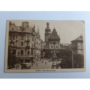 POSTCARD LVOV BERNARDINE SQUARE, PRE-WAR 1916, STAMP, STAMPED