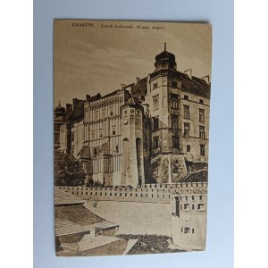 POCZTÓWKA KRAKÓW, ZAMEK KRÓLEWSKI, KURZA STOPA, PRZEDWOJENNA 1914 R, STEMPEL, ZNACZEK