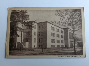 POHLEDNICE LUBLINITZ O. S. GYMNÁZIUM, ZNÁMKA, RAZÍTKO