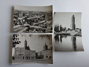 ENSEMBLE DE 3 CARTES POSTALES BRODNICA, TOUR DU CHÂTEAU, MARCHÉ, VUE GÉNÉRALE