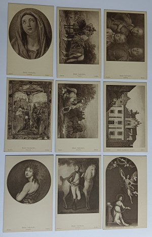 SET OF 25 PRO POLONIA POSTCARDS, 25 REPRODUCTIONS ACCORDING TO WORKS OF ART, HELD IN THE XX CZARTORYSKI MUSEUM IN KRAKOW, KRAKOW, KRAKAU, KOSSAK, GROTTGER