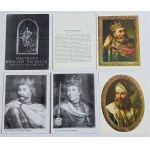 SET OF 26 CARDS, PICTURES, PORTRAITS OF POLISH KINGS, MARCELLO BACCIARELLI, BOLESŁAW CHROBRY, KAZIMIERZ THE GREAT, WŁADYSŁAW JAGIEŁŁO. LORD OF HUNGARY, HENRY VALEZY, JAN OLBRACHT