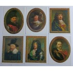 UNA SERIE DI 26 CARTE, IMMAGINI, RITRATTI DI RE POLACCHI, MARCELLO BACCIARELLI, BOLESŁAW CHROBRY, KAZIMIERZ IL GRANDE, WŁADYSŁAW JAGIEŁO. LUDWIK UNGHERESE, HENRY VALEZY, JAN OLBRACHT