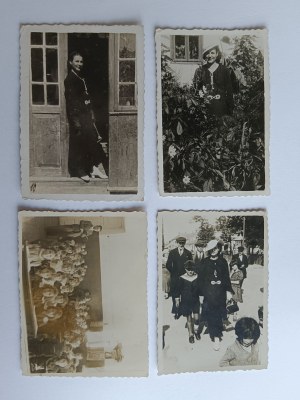 SET OF 4 PHOTOS TOMASZOW LUBELSKI, CHILDREN SCHOOL, WOMAN IN THE GARDEN