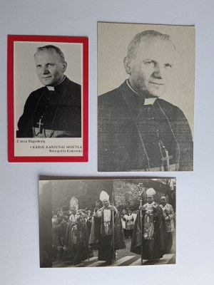 ENSEMBLE DE 3 PHOTOS CARDINAL KAROL WOJTYŁA, MÉTROPOLITE DE KRAKÓW, KRAKÓW