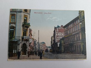 POHLEDNICE WARSZAWA NOWY ŚWIAT, PŘEDVÁLEČNÝ ROK 1915, ZNÁMKA