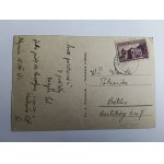 POCZTÓWKA KRYNICA 1947 R, ZNACZEK, STEMPEL