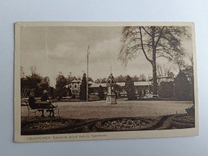 CARTE POSTALE CIECHOCINEK FLOWERBED IN FRONT OF WALKING GALLERY, PRE-WAR