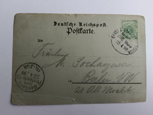 POCZTÓWKA FURSTENBERG, NIEMCY, DŁUGI ADRES, PRZEDWOJENNA, 1898 R