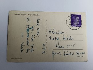 POSTKARTE SOPOT, OSTSEEBAD ZOPPOT, 1943, BRIEFMARKE, GESTEMPELT