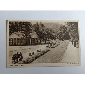 POCZTÓWKA RYMANÓW PARK, FOT FALKOWSKI, 1950 R