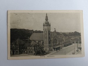 CARTE POSTALE GDANSK DANZIG, GARE, AVANT-GUERRE 1926, TIMBRE, CACHET DE LA POSTE