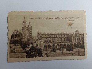 POSTCARD KRAKOW, MARIACKI CHURCH AND SUKNICE, PRE-WAR