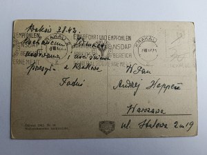 POSTCARD KRAKOW KRAKAU, GG, WAWEL, 1942