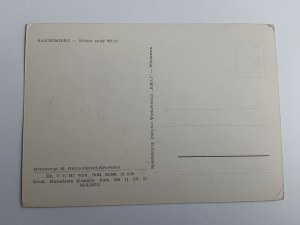 POSTKARTE HOLZSCHNITT SANDOMIERZ, ANSICHT VON OBERHALB DER WEICHEI