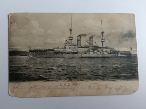 POSTCARD SHIP SMS WETTIN PRE-WAR 1903