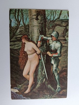 POSTCARD PAINTING JOHN EVERETT MILLAIS WOMAN NUDE, PREWAR