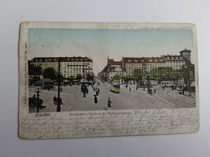 POSTKARTE DRESDEN STRASSENBAHN, LANGE ADRESSE 1907, VORKRIEGSZEIT