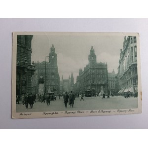 CARTE POSTALE BUDAPEST HONGRIE PLACE APPONYI, TIMBRE D'AVANT GUERRE