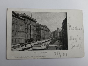 CARTOLINA WIEN GRABEN ANTEGUERRA 1901