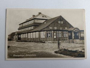 POSTKARTE KARPACZ DOM ŚLĄSKI SCHLESIERHAUS KARKONOSZE, VORKRIEGSZEIT 1939, BRIEFMARKE, STEMPEL