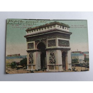 POSTCARD PARIS PARIS ARCH OF TRIUMPH PRE-WAR, STAMP