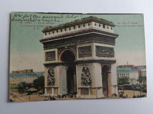 POSTCARD PARIS PARIS ARCH OF TRIUMPH PRE-WAR, STAMP