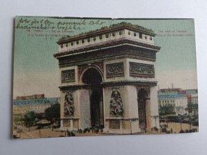 CARTE POSTALE PARIS ARC DE TRIOMPHE AVANT-GUERRE, TIMBRE