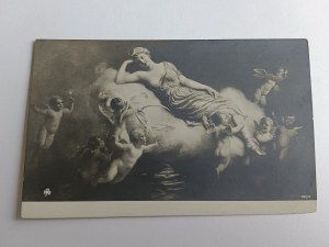 POSTCARD PAINTING ANGEL, ANGELS, PRE-WAR