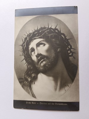 POSTCARD PAINTING JESUS IN THE CROWN OF THORNS, PRE-WAR