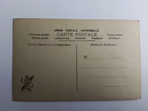 CARTE POSTALE PEINTURE TRAVERSÉE DE RIVIÈRE, FUITE, RÉINSTALLATION, AVANT-GUERRE
