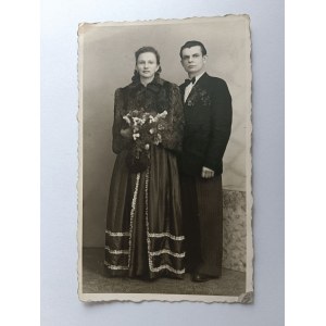 PHOTO PIEKARY ŚLĄSKIE, WEDDING, BRIDE AND GROOM, PRE-WAR