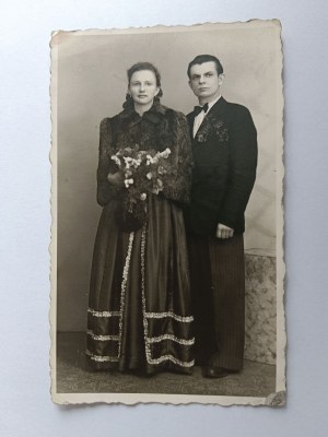 PHOTO PIEKARY ŚLĄSKIE, WEDDING, BRIDE AND GROOM, PRE-WAR