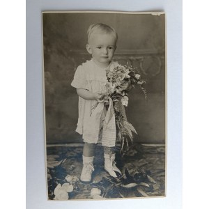 PHOTO RADOM, ENFANT, FLEURS, 1947