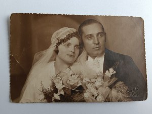 PHOTO BOAT, BRIDE AND GROOM, WEDDING, PRE-WAR
