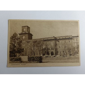 POSTCARD CHORZÓW CITY HALL 1950, STAMP STAMP