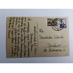 POCZTÓWKA CHORZÓW RATUSZ 1950 R, ZNACZEK STEMPEL