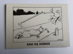 POCZTÓWKA HUMORYSTYCZNA, HUMOR, ŻART, DOWCIP, ANDRZEJ MLECZKO, 1996 R