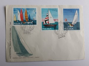 BRIEFUMSCHLAG SEGELN, SEGELBOOT, FINN-KLASSE WELTMEISTERSCHAFT 1965, BRIEFMARKE