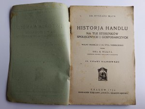 Ryszard Mayr, Geschichte des Handels IV. Neuere Zeiten Krakau 1924