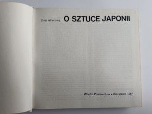 Alberowa Zofia, Sur l'art du Japon, Varsovie 1987